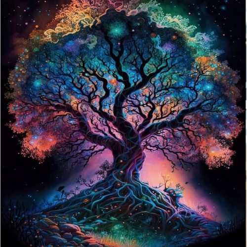 Artunion Tree of Life Paint by Numbers for Adults Beginner, Landscape Paint by Number Kits, DIY Oil Painting Paint by Number Kits on Canvas Arts Craft for Home Wall Decor 16x20 Inch