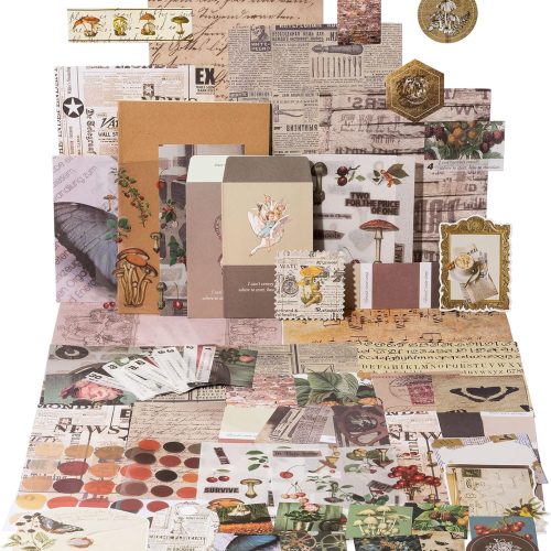 YagCu Scrapbook Kit for Beginners, Aesthetic Junk Journal Supplies, Scrapbooking and Journaling Materials, Bullet Journals Stationery, Planner DIY Arts Craft Paper, Women Adults