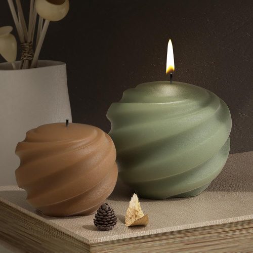 2 Pack Wave Ball Spiral Candle Making Molds - 3D Silicone Mold for Resin Casting