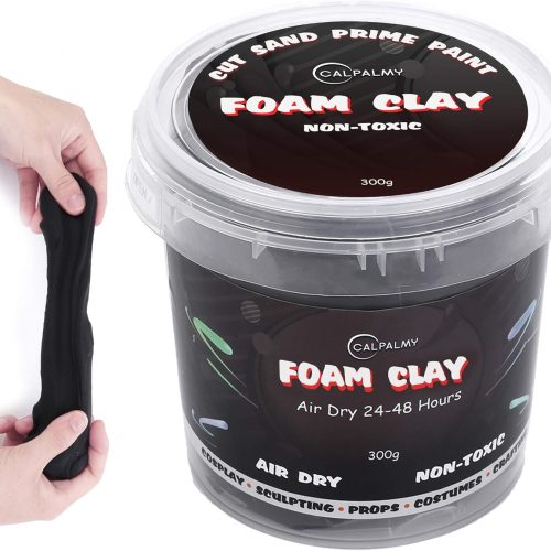 Moldable Cosplay Foam Clay (Black) – High Density and Hiqh Quality for Intricate Designs | Air Dries to Perfection for Cutting with a Knife or Rotary Tool, Sanding or Shaping