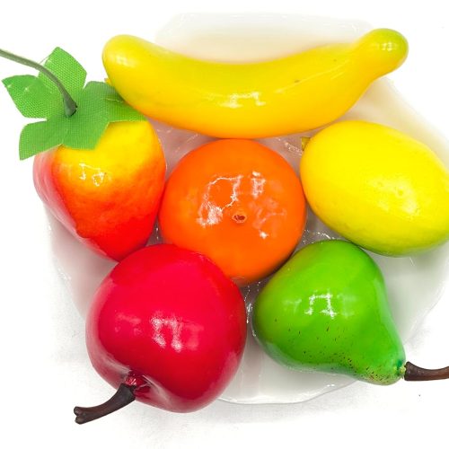 Mini Artificial Fruits Pack, Tiny Fake Fruit for Party Decoration, Vase Fillers, Photography Props (6 Kinds, 6Pcs)