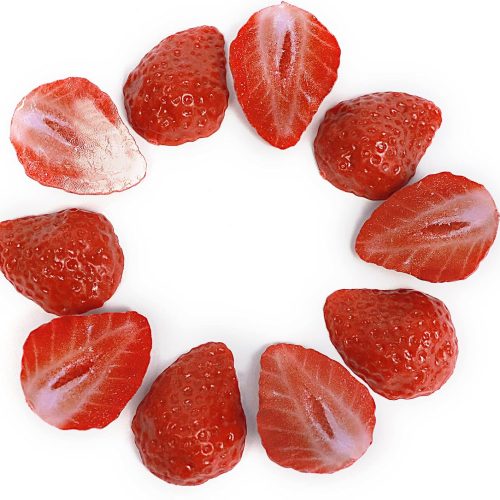 Artificial Strawberry Blocks, Fake Fruit Decorations for Home, Parties, Tables and Vase Filling, Photography Props (10 Pcs Half Strawberries)
