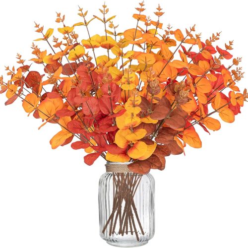 10PCS Fall Decorations for Home Autumn Artificial Flowers Bouquet - Thanksgiving Fake Stems Plants Indoor Decor Outdoor Party Supplies