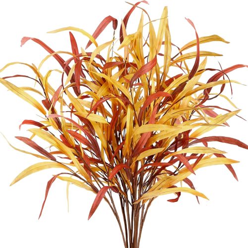 Sggvecsy 6Pcs Fall Leaves Stem Artificial Fall Greenery Stem Autumn Faux Plants Artificial Autumn Branches Fake Leaf Bouquet for Home Vase Thanksgiving Table Centerpieces Harvest Festival Decor