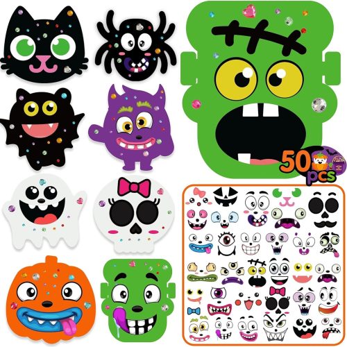 NC Halloween Craft Kits for Kids 32PCS Halloween Foam Crafts Pumpkin Crafts for Kids Self Adhesive Hallowee n Party Decorations