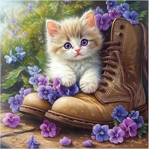 SJUTOUCI Diamond Art Painting Kits for Adults, Cat Diamond Art Kits for Beginners, 5D DIY Full Drill Gem Craft for Home Decor Gift 11.8x11.8inch, Animal