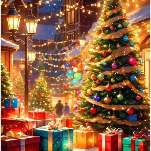 Canrichshop Christmas Tree Diamond Art Painting Kits for Adults,Diamond Painting Kits for Beginners 5D Full Drill Diamond Dots,Gem Art Crafts for Adults Wall Decor 12x16inch