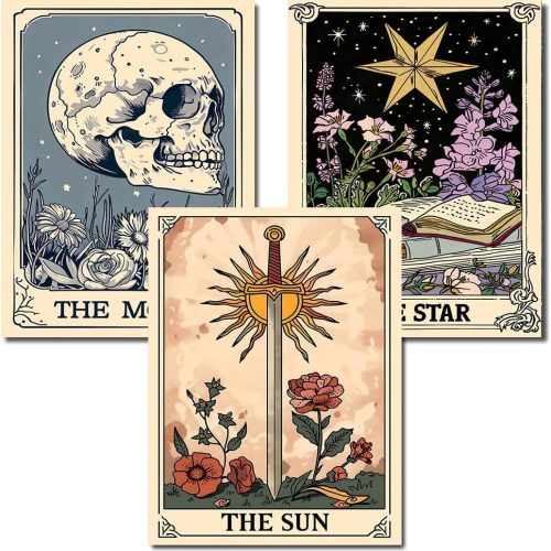 3 Pack Tarot Diamond Art Kits for Adults - Diamond Painting Kits for Adults Beginner, DIY 5D Full Drill Gem Art for Home Wall Decor 12x16 inch