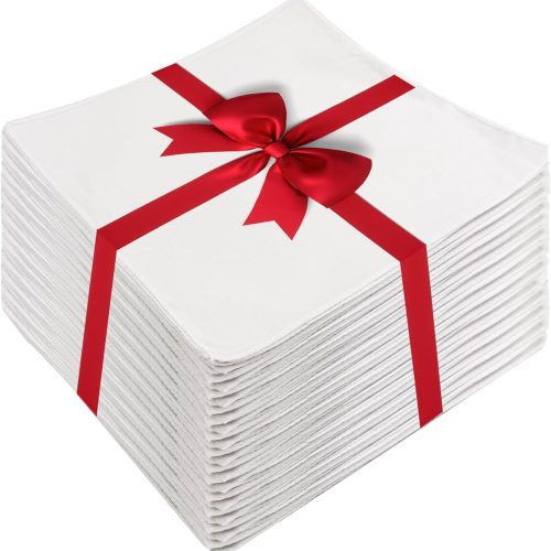 100 Pcs10x10 Inches Cotton Fabric Squares Precut Quilting Fabric Bundles White Cotton Fabrics Squares for DIY Beginners Sewing Craft(White) (10x10 Inches)