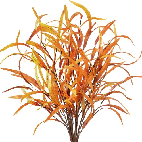 Sggvecsy 6Pcs Fall Leaves Stem Artificial Fall Greenery Stem Autumn Faux Plants Artificial Autumn Branches Fake Leaf Bouquet for Thanksgiving Home Vase Table Centerpieces Harvest Festival Decor