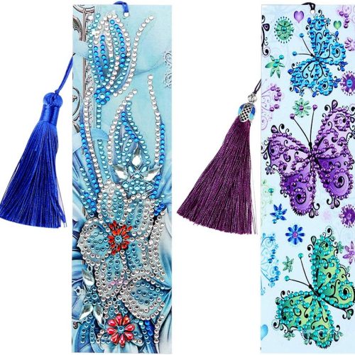 CT0816ZRA1611GT_1 2Pack Diamond and Painting Bookmarks DIY Bookmarks with Tassel Great Gifts for Christmas, Thanksgiving, New Year, Birthday