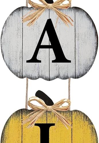 Fall Decorations for Home Fall Pumpkin Door Sign Rustic Farmhouse Pumpkin Thanksgiving Decorations Wooden Hanging Signs for Outdoor Wall Home Decor