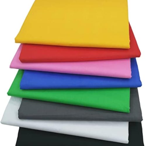 8pcs Precut Fat Quarters Cotton Fabric Bundles - Solid Color - DIY Crafting Series - 100% Cotton - Eco-Friendly - 8pcs Printed Fabric - 18x22 Inches Each (Solid Color 2)