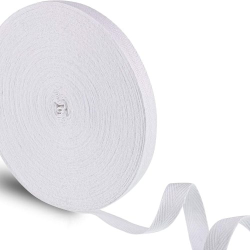Soft Natural Twill Tape Ribbon Herringbone Webbing Sewing Ribbon for DIY Craft Making, 100% Cotton