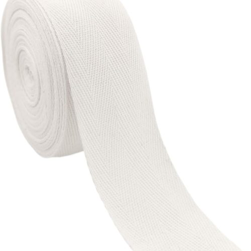 2 Inch White Cotton Herringbone Twill Tape for Sewing,15 Yards Bias Binding, Pet Collar, Home Deco -Durable Webbing Straps-Natural Bias Binding Tape Ribbon & Handles for Crafting DIY