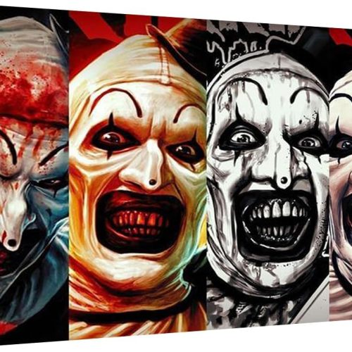 MBNTJHT Halloween Paint by Numbers Kit for Adults Beginners,Horror Clown Paint by Number Kits on Canvas Without Framed,DIY Digital Oil Painting Art Kits for Home Wall Decor 16X24 Inch.