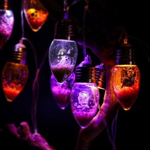Halloween String Lights with 12 Spooky Dolls String Lights for Outside White Lights String Indoor Battery Twinkle Lights Indoor Lights for Decoration