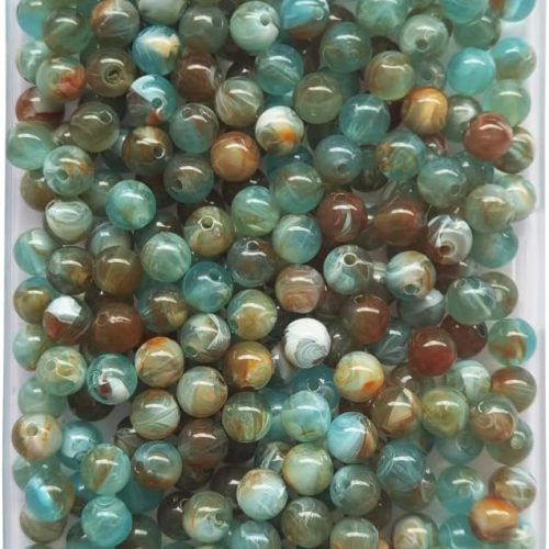 CT1228CT_1 8mm Acrylic Beads 300pcs Marble Patterns Round Loose Beads for Jewelry Bracelets Necklace Making