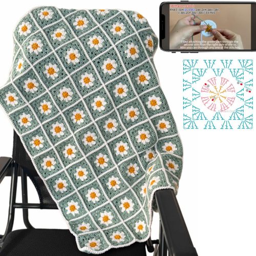 BUZHIFF Blanket Crochet Kit,Beginner Crochet Kit for Adults (Not Crocheted Blanket)