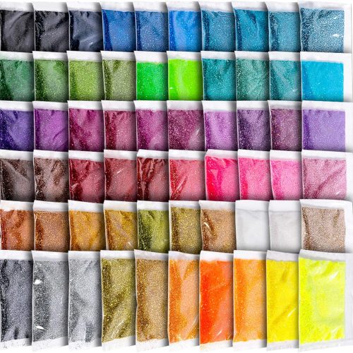 Fine Glitter, YGDZ 300g 60 Colors Extra Fine Craft Resin Glitter Packs, for Tumblers Festival Decoration, Eyeshadow Makeup Nail Art Body Face Glitter, 5g Each Bag