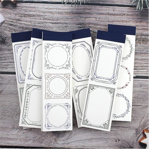 300Pcs Vintage Scrapbook Decorative Paper Label Memo Pads for Junk Journal Supplies,Assorted Collage Paper Frames Blank Label DIY Craft Paper Books Decoupage Arts Album