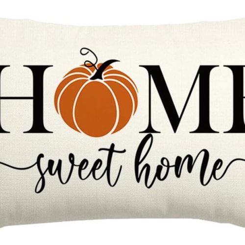 RABUSOFA Fall Pillows Decorative Throw Pillows,Fall Pillow Covers 12x20 Inch,Thanksgiving Orange Pumpkin Pillow Cases,Autumn Outdoor Lumbar Cushion Covers,Decor for Couch Bedroom Sofa Farmhouse