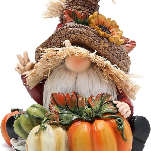Hodao Fall Thanksgiving Pumpkin Gnomes Decorations Handmade Swedish Tomte Elf for Fall Decor Gift - Thanksgiving Party Home Gnomes Decor - Autumn Gifts