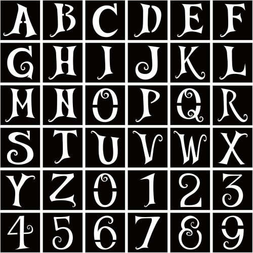 36 Pcs 4 Inch Halloween Letter Stencils Numbers Stencils Templates, Reusable Plastic DIY Alphabet Stencil Number Templates for Drawing On Wall, Sign, Porch, Paper, Fabric