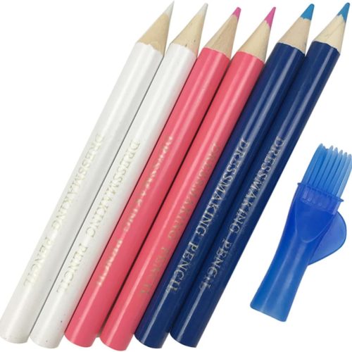 6 PCS Sewing Fabric Pencils with Brush Tailor Pencils Sewing Marking Pencil Fabric Chalk Pencil Tracing TailorTailor Chalk for Tailor Tools