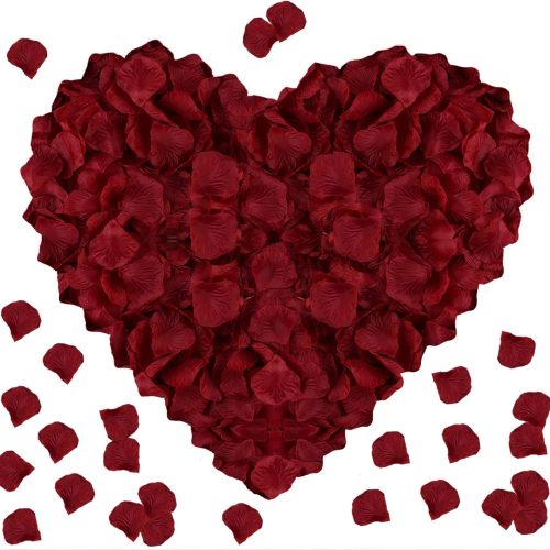 AWCCXMYM 1000PCS Wine Red Fake Rose Petals for Romantic Night Romantic Festive Atmosphere Creation for Marriage Proposa Wedding Decoration Party Activities