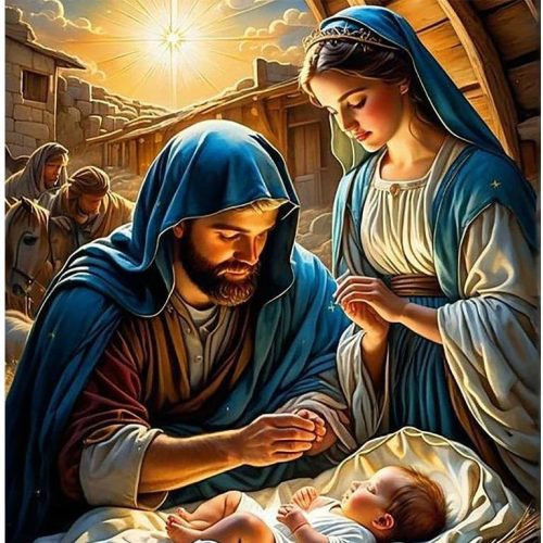 LWZAYS Nativity Diamond Painting Kits for Adults, Christmas Jesus Born Diamond Art Kits for Beginners Christ, Christian Religious 5D Diamond Paintings with Full Drill Diamonds for Decor,12x16 Inch