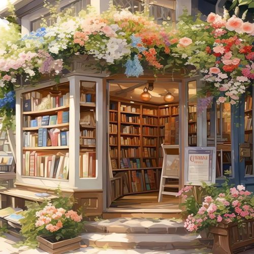Landscape Diamond Art Kits for Adults, Bookstore Landscape Diamond Painting Kits, Dimond Art Paintings Kit, Diamond Dot, Gem Painting Kit, Crafts for Adults,Crystal Art Home Wall Decor Gifts 16x12inch