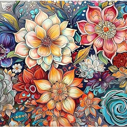 Huacan Diamond Painting Kits 5D Flower Diamond Art Kits for Adults, Full Square Drill Diamond Dots Floral Paint by Diamonds Gem Art Gift Home Decor 12 * 16inch