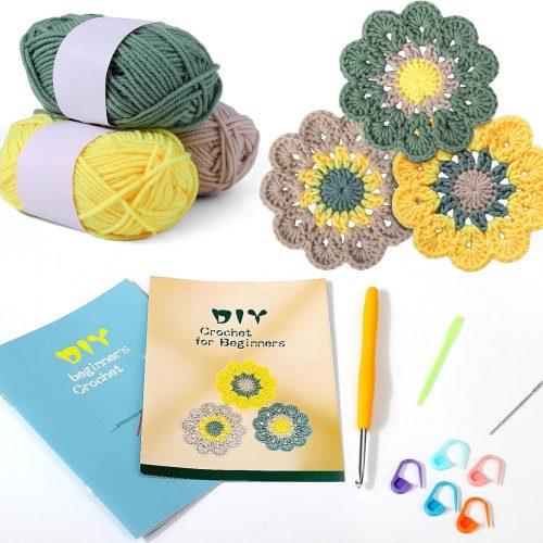 XANGNIER Crochet Starter Kit with Step-by-Step Video Tutorials, Hook, Accessories, Learn to Crochet Beginner Kit for Adults and Kids, DIY Arts & Crafts