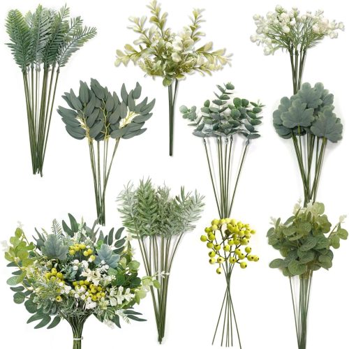 78Pcs Faux Flowers, Artificial Greenery Stems, Greenery for Centerpieces for DIY Bridal Bouquets Wedding Floral Arrangement Table Centerpieces