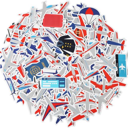 100 Pack Airplane Stickers, Aviation Party Favors,Party Decorations