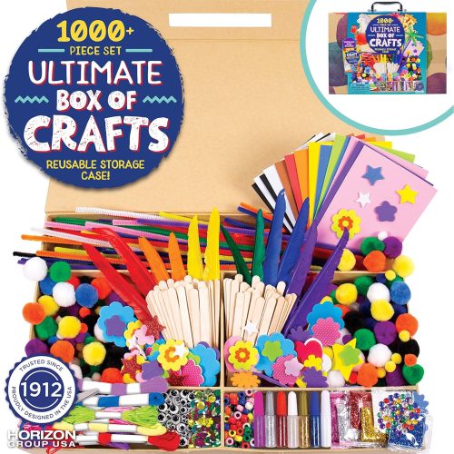 Made By Me Ultimate Craft Box, Art & Craft Activities 1000 Piece Set, Storage Case, Great for Preschool Arts & Crafts, Adult & Group Projects, Craft Box for Kids Girls & Boys
