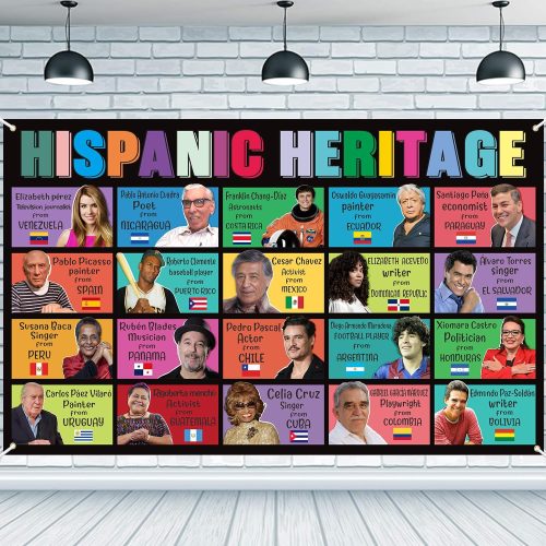 Hispanic Heritage Month Banner Backdrop for Spanish Classroom Decor, Hispanic Heritage Month Decorations for Classroom Home.