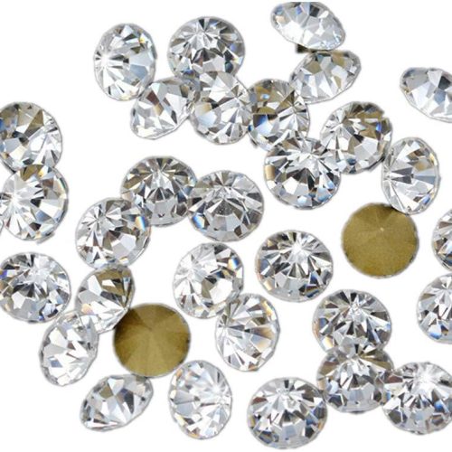 CT6094CT_1 1440pcs Rhinestones Round Point Back Crystal Gem Glass Diamante Rhinestones Nail Art Decoration Jewelry Finding Beads Craft Gems (Transparent, 4mm)