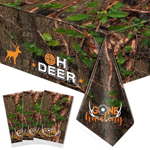 CT7644CT_1 Containlol Camo Table Cloth Plastic Hunting Birthday Party Decorations Camo Hunting Tablecloths Decorations Woodland Table Covers for Camouflage Baby Shower Party Supplies(3 Piece)