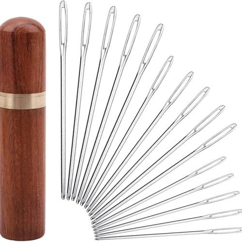 YKLbpd Large Eye Blunt Needles,15 Pieces Stainless Steel darning Needles for Yarn，Yarn Knitting Needles, Knitting and Crochet Supplies