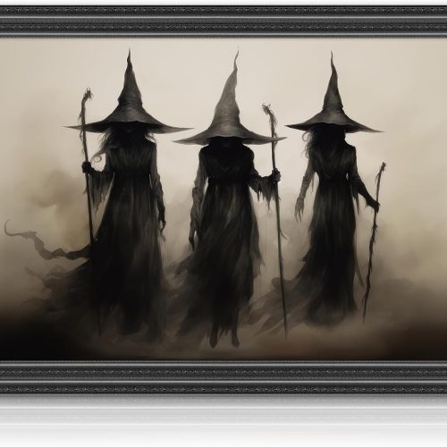 JarThenaAMCS Vintage Witch Canvas Wall Art Prints Halloween Rustic Art Poster Dark Academia Gothic Wall Decor for Gallery Living Room Bedroom (UNFRAMED 16 x 24in)