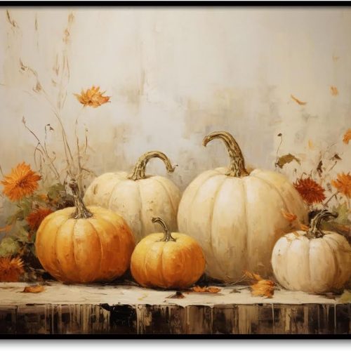 Rustic Fall Decor Wall Art Pumpkin Still Life Decor Fall Art Vintage Autumn Wall Print Halloween Fall Decor Thanksgiving Print Halloween Autumn Decor Farmhouse Wall Decor No Frame (11 x 14 inch Print)