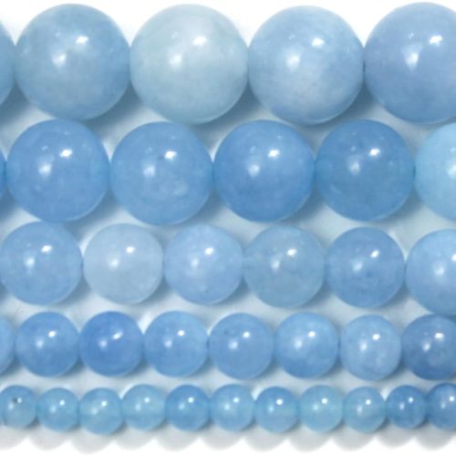 Cynbpm Crystal Blue Beads for Jewelry Making Gemstones Round Natural Stone Aquamarine Beads for Bracelets Making Adults 15inch 4mm