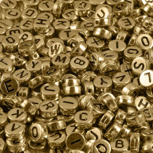 CTBJA4CT_1 Yochus 1000pcs Gold Letter Beads for Bracelets, 4x7mm Black Alphabet A-Z Beads Friendship Bracelets Jewelry Making Kit Earring Bracelet Making Kit for Teen Gifts