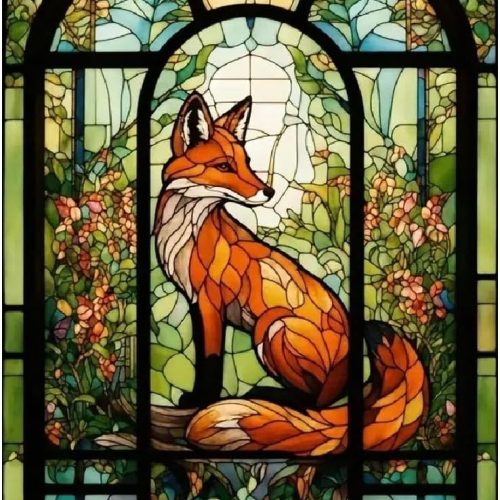 JFYHAB Fox Diamond Painting Kits for Adults, 5D DIY Full Drill, Round Full Drill Stain Glass, 12x16 inch