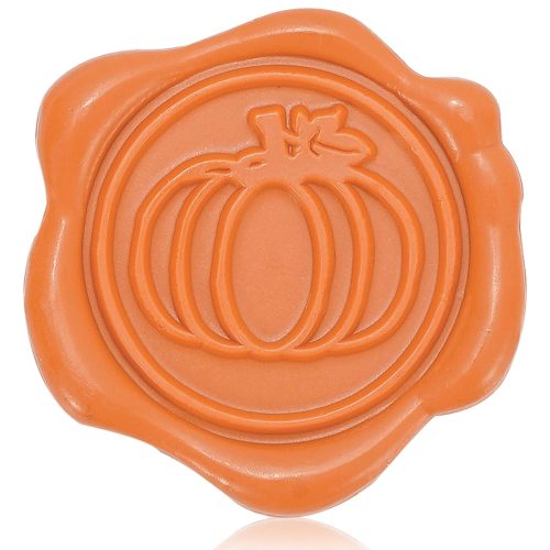Whaline 50Pcs Fall Pumpkin Wax Seal Stickers Autumn Thanksgiving Envelope Seal Stickers Orange 3D Self-Adhesive Embossed Stickers for DIY Greeting Invitation Cards Snail Mails Wine Packages Gift Decor