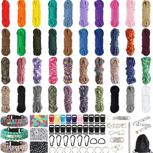 GNILLKO Paracord Bracelet Kit - 40 Colors, 10 Feet, Complete Accessories for Making Bracelets, Lanyards, Dog Collar