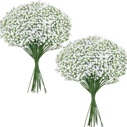 Babys Breath Artificial Flowers - 20PCS Real Touch White Gypsophila Bouquets for Floral Decoration, Wedding, Home, Party, and Garden