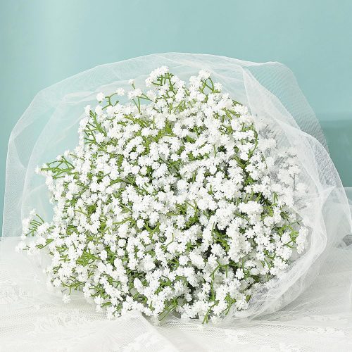 CTD117CT_1 MARTINE MALL Babys Breath Artificial Flowers, 10 PCS White Baby Breath Flowers Artificial Bulk, Fake Babys Breath Gypsophila Real Touch Faux Babys Breath for Wedding Floral Arrangement Home Decor